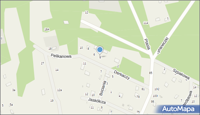 Szczekarzewo, Pelikanowa, 4, mapa Szczekarzewo