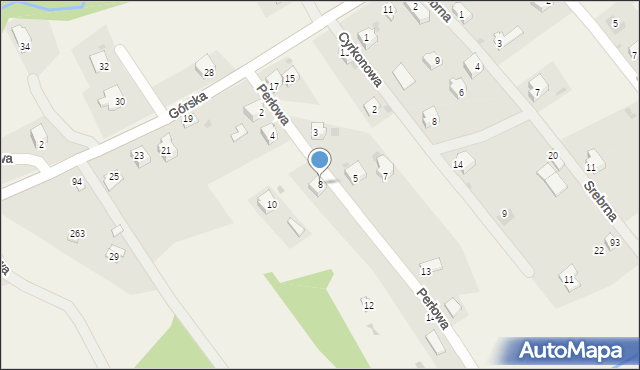 Twardorzeczka, Perłowa, 8, mapa Twardorzeczka