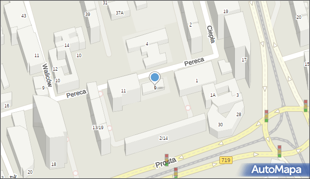 Warszawa, Pereca Icchaka Lejba, 9, mapa Warszawy