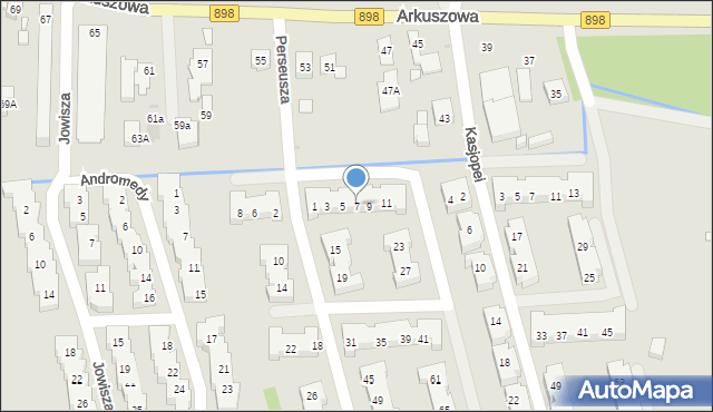 Warszawa, Perseusza, 7, mapa Warszawy