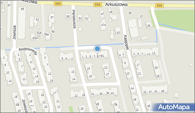 Warszawa, Perseusza, 9, mapa Warszawy