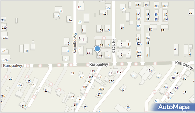 Warszawa, Perlicza, 1C, mapa Warszawy