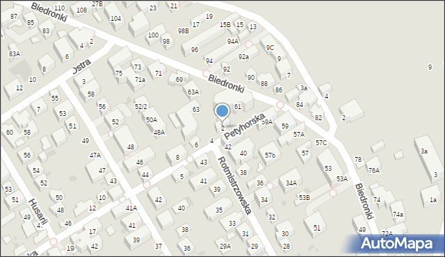 Warszawa, Petyhorska, 2, mapa Warszawy