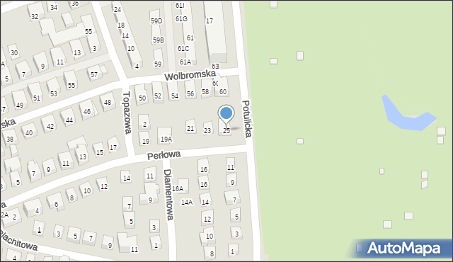 Warszawa, Perłowa, 25, mapa Warszawy