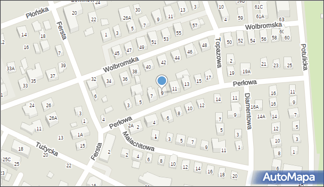 Warszawa, Perłowa, 9, mapa Warszawy
