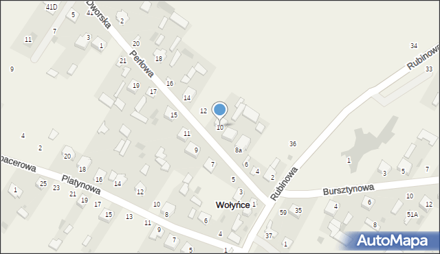 Wołyńce, Perłowa, 10, mapa Wołyńce