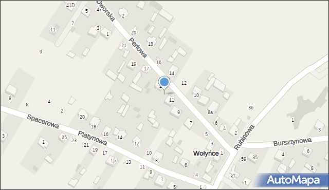 Wołyńce, Perłowa, 13, mapa Wołyńce