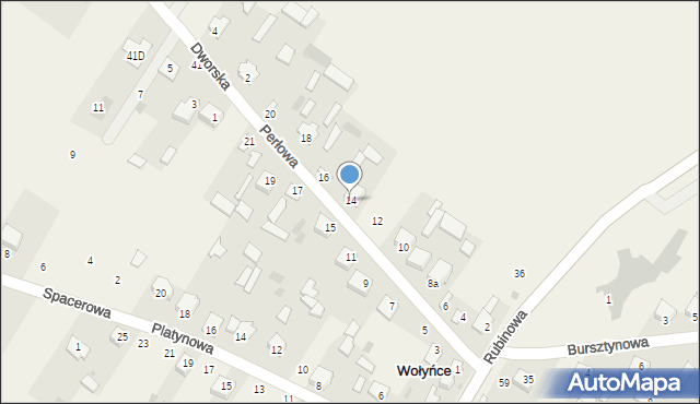 Wołyńce, Perłowa, 14, mapa Wołyńce