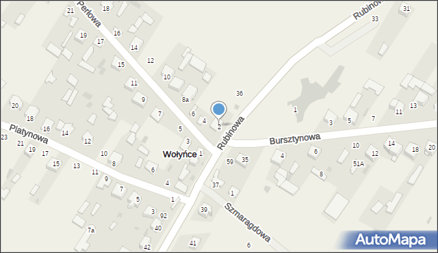 Wołyńce, Perłowa, 2, mapa Wołyńce