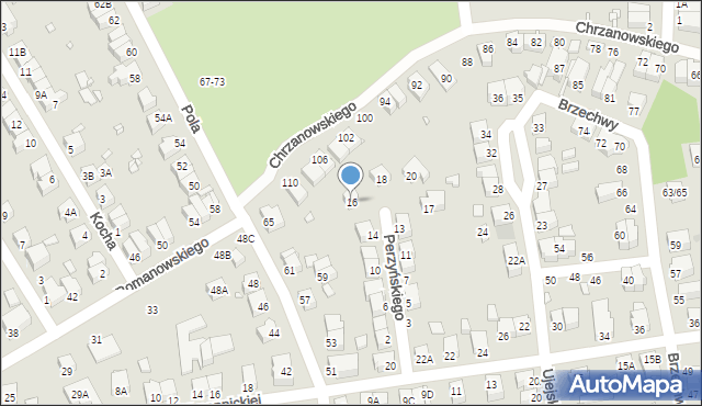 Wrocław, Perzyńskiego Włodzimierza, 16, mapa Wrocławia