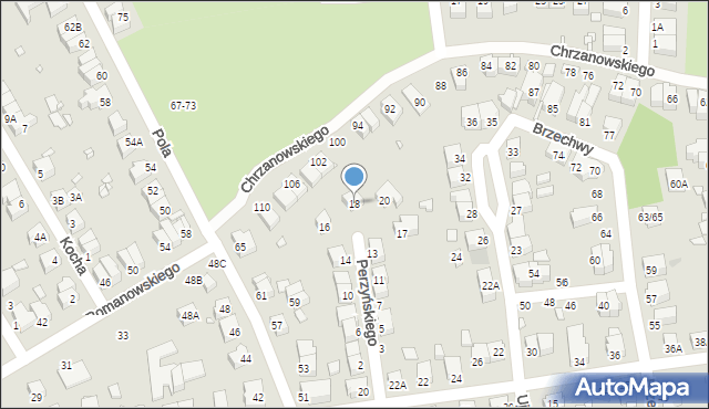 Wrocław, Perzyńskiego Włodzimierza, 18, mapa Wrocławia