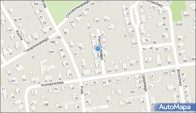 Wrocław, Perzyńskiego Włodzimierza, 6, mapa Wrocławia