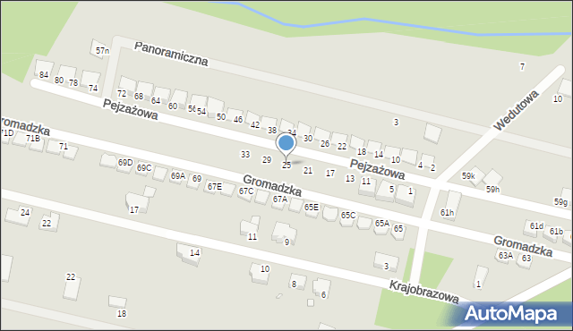 Wrocław, Pejzażowa, 25, mapa Wrocławia