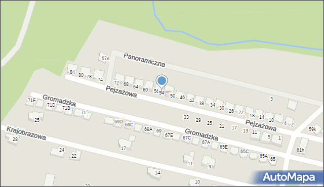 Wrocław, Pejzażowa, 54, mapa Wrocławia