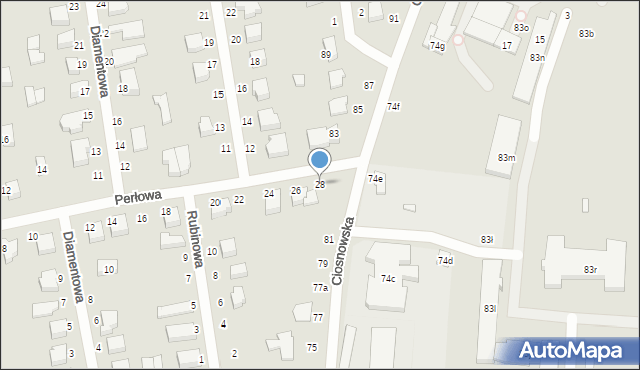 Zgierz, Perłowa, 28, mapa Zgierz