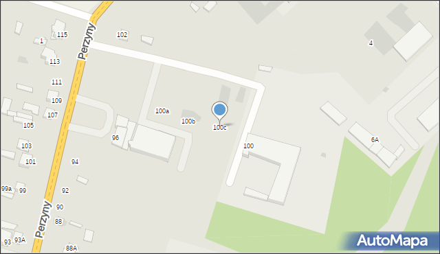 Zwoleń, Perzyny, dr., 100c, mapa Zwoleń
