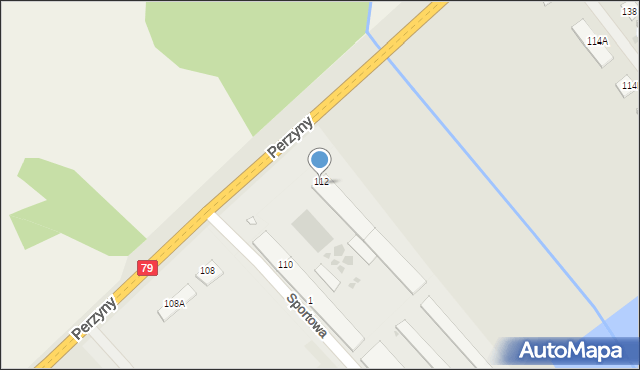 Zwoleń, Perzyny, dr., 110, mapa Zwoleń