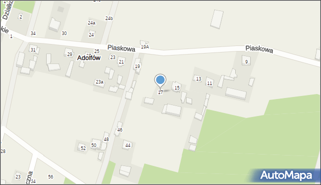 Adolfów, Piaskowa, 17, mapa Adolfów