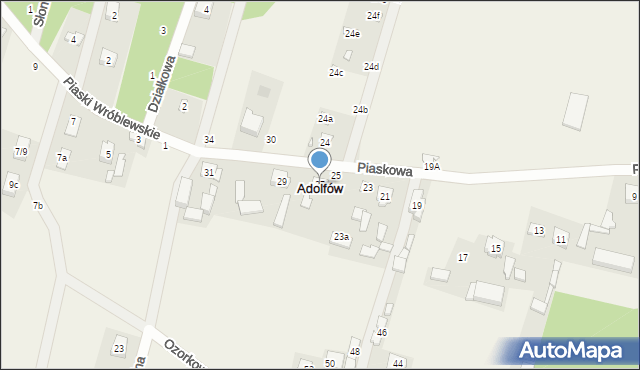 Adolfów, Piaskowa, 27, mapa Adolfów