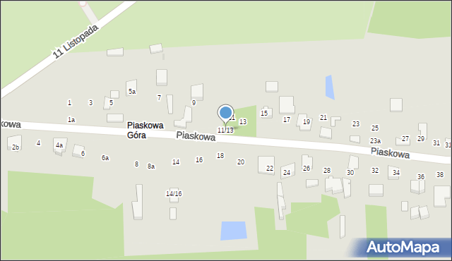 Aleksandrów Łódzki, Piaskowa, 11/13, mapa Aleksandrów Łódzki