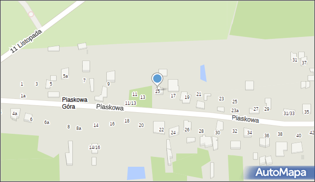 Aleksandrów Łódzki, Piaskowa, 15, mapa Aleksandrów Łódzki