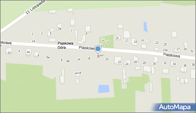 Aleksandrów Łódzki, Piaskowa, 18, mapa Aleksandrów Łódzki