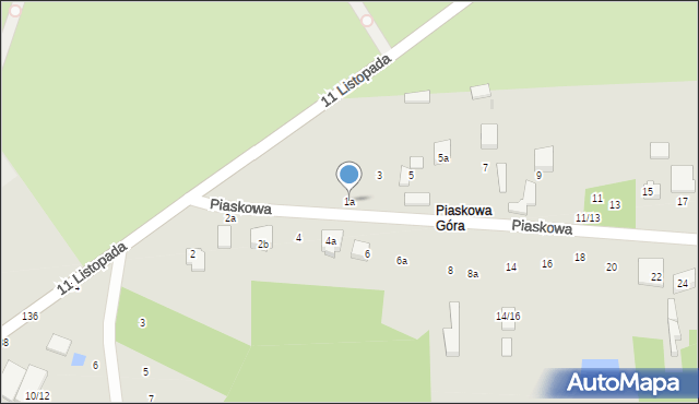 Aleksandrów Łódzki, Piaskowa, 1a, mapa Aleksandrów Łódzki