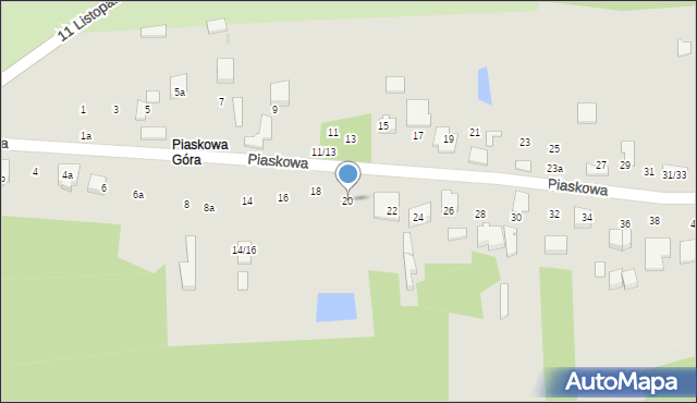 Aleksandrów Łódzki, Piaskowa, 20, mapa Aleksandrów Łódzki