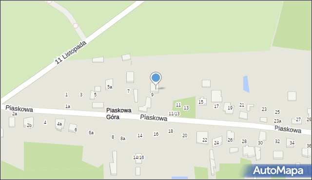 Aleksandrów Łódzki, Piaskowa, 9a, mapa Aleksandrów Łódzki