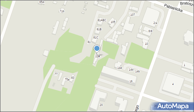 Aleksandrów Łódzki, Piłsudskiego Józefa, marsz., 12a, mapa Aleksandrów Łódzki