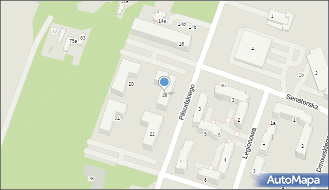 Aleksandrów Łódzki, Piłsudskiego Józefa, marsz., 18, mapa Aleksandrów Łódzki