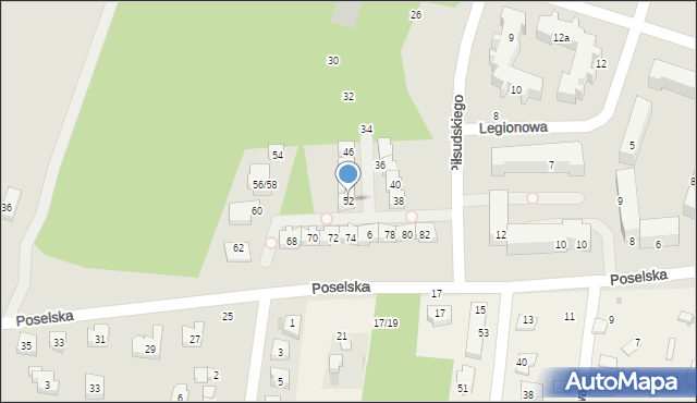 Aleksandrów Łódzki, Piłsudskiego Józefa, marsz., 52, mapa Aleksandrów Łódzki