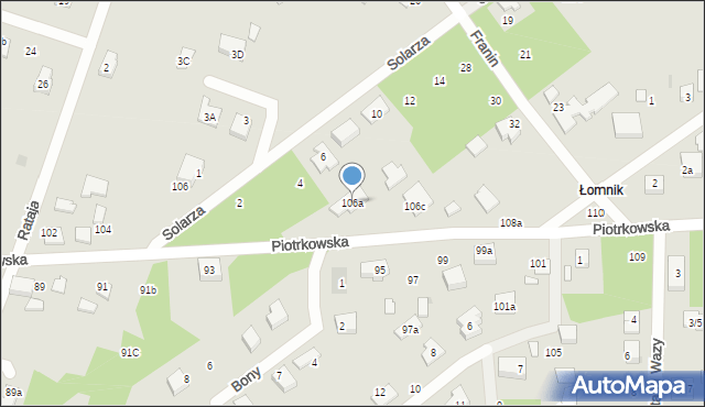 Aleksandrów Łódzki, Piotrkowska, 106a, mapa Aleksandrów Łódzki