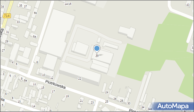 Aleksandrów Łódzki, Piotrkowska, 20, mapa Aleksandrów Łódzki