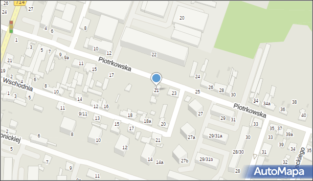 Aleksandrów Łódzki, Piotrkowska, 21, mapa Aleksandrów Łódzki