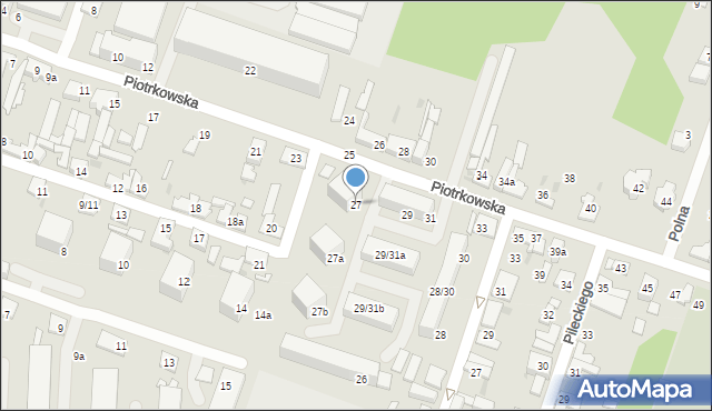 Aleksandrów Łódzki, Piotrkowska, 27, mapa Aleksandrów Łódzki