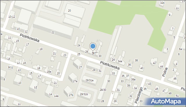Aleksandrów Łódzki, Piotrkowska, 28, mapa Aleksandrów Łódzki