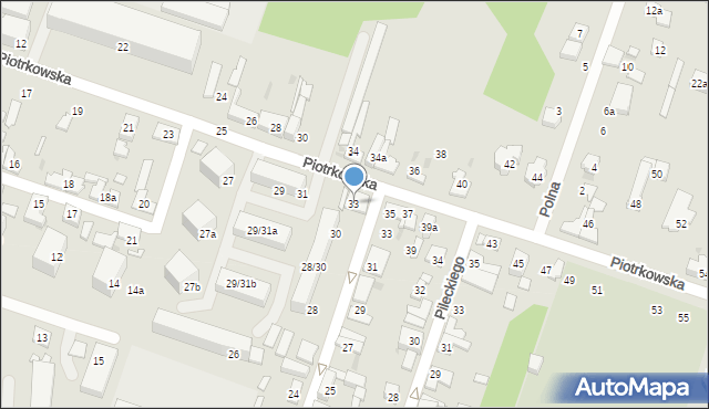 Aleksandrów Łódzki, Piotrkowska, 33, mapa Aleksandrów Łódzki