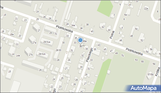 Aleksandrów Łódzki, Piotrkowska, 39, mapa Aleksandrów Łódzki