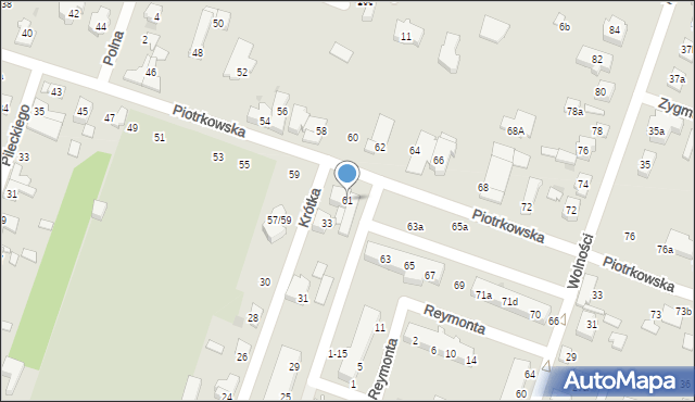 Aleksandrów Łódzki, Piotrkowska, 61, mapa Aleksandrów Łódzki