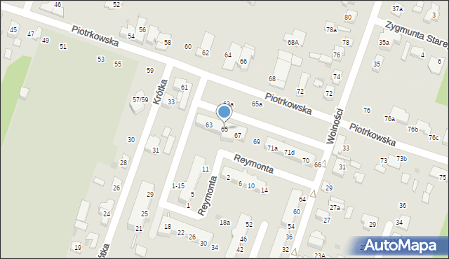 Aleksandrów Łódzki, Piotrkowska, 65, mapa Aleksandrów Łódzki