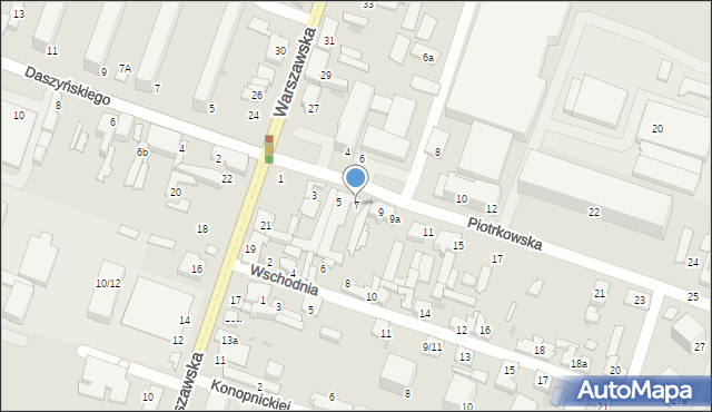 Aleksandrów Łódzki, Piotrkowska, 7, mapa Aleksandrów Łódzki