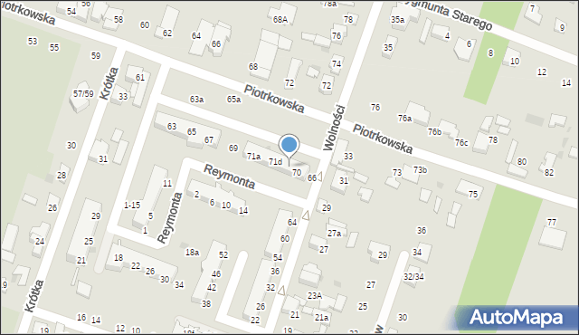 Aleksandrów Łódzki, Piotrkowska, 71f, mapa Aleksandrów Łódzki