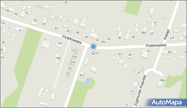 Aleksandrów Łódzki, Piotrkowska, 81, mapa Aleksandrów Łódzki