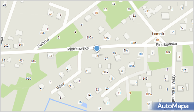 Aleksandrów Łódzki, Piotrkowska, 95, mapa Aleksandrów Łódzki