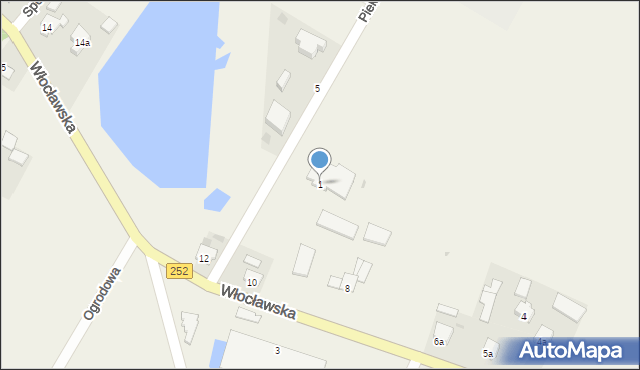 Bądkowo, Piekarska, 1, mapa Bądkowo