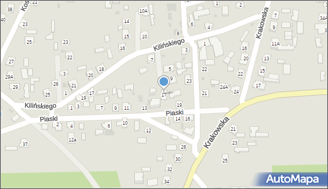 Baranów Sandomierski, Piaski, 17, mapa Baranów Sandomierski