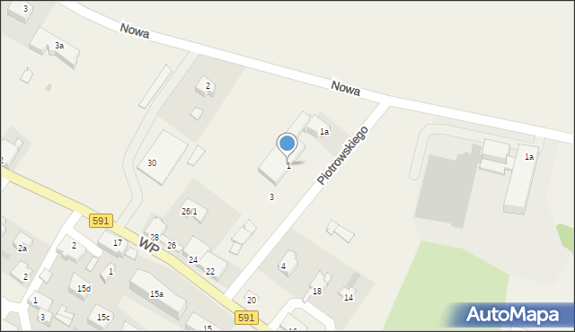 Barciany, Piotrowskiego Floriana, 1, mapa Barciany