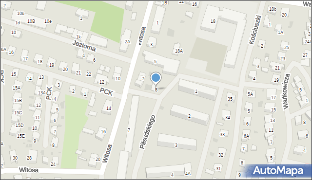 Bartoszyce, Piłsudskiego Józefa, marsz., 8, mapa Bartoszyce