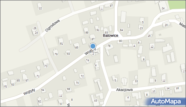 Batowice, Piastowska, 2, mapa Batowice